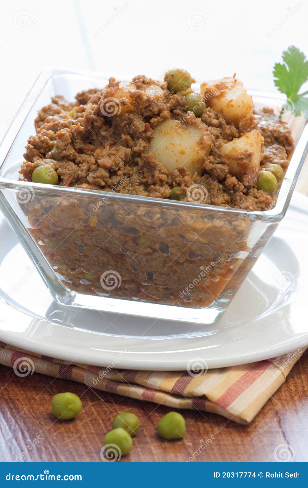 Ground Lamb Meat Curry with Peas Stock Photo - Image of mattar, dining ...