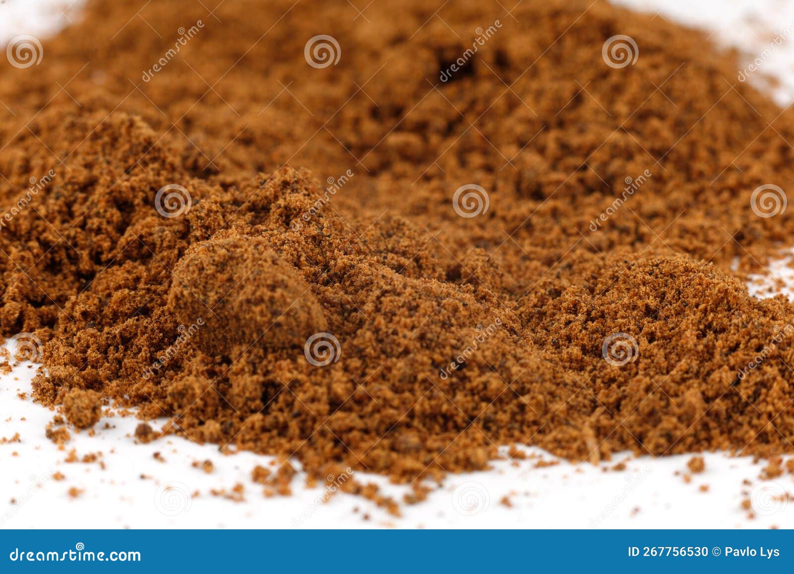 Ground Nutmeg Seasoning Heap White Background Stock Photo Image of
