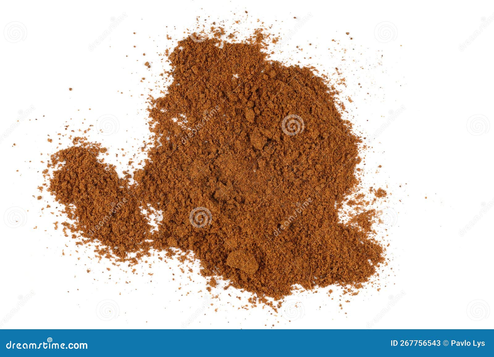 Ground Nutmeg Seasoning Heap White Background Stock Image Image of