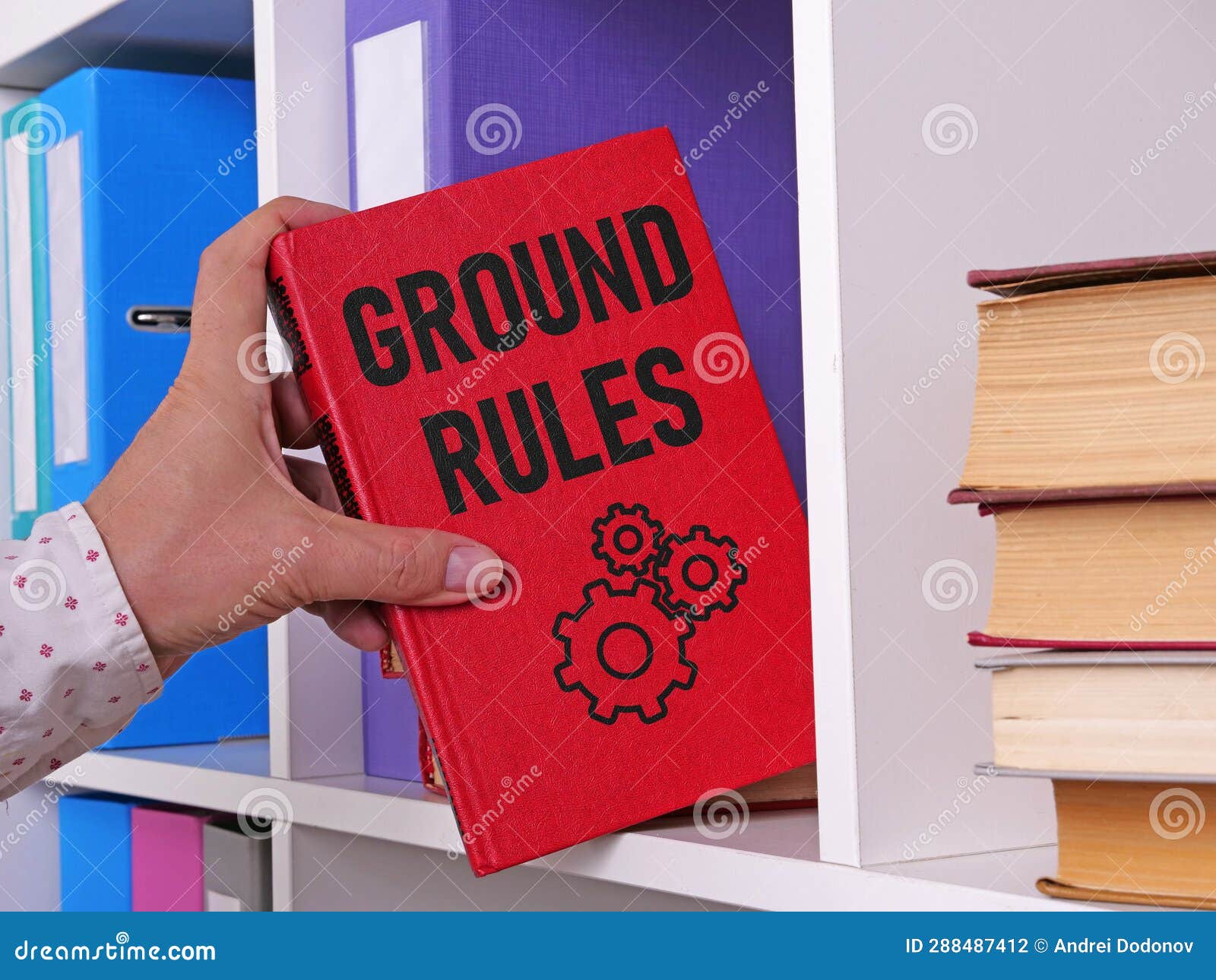 Ground Rules are Shown Using the Text on the Book Stock Photo Image