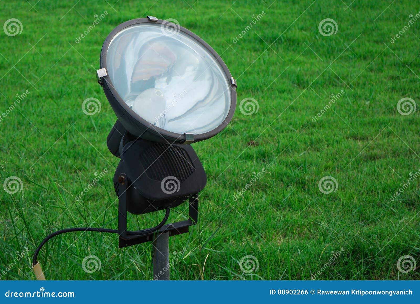 Ground Spotlight in the Green Yard Stock Photo Image of ground, space