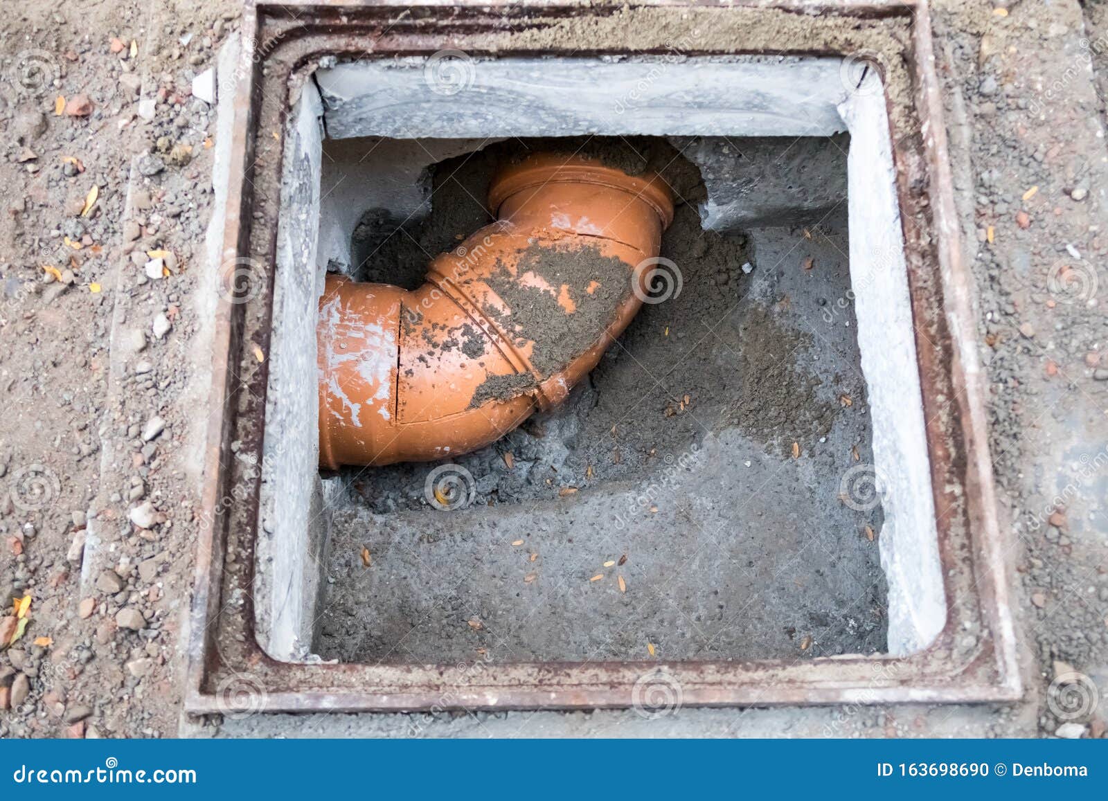 In the Ground There is a Plastic Tube for Shit Stock Photo Image of