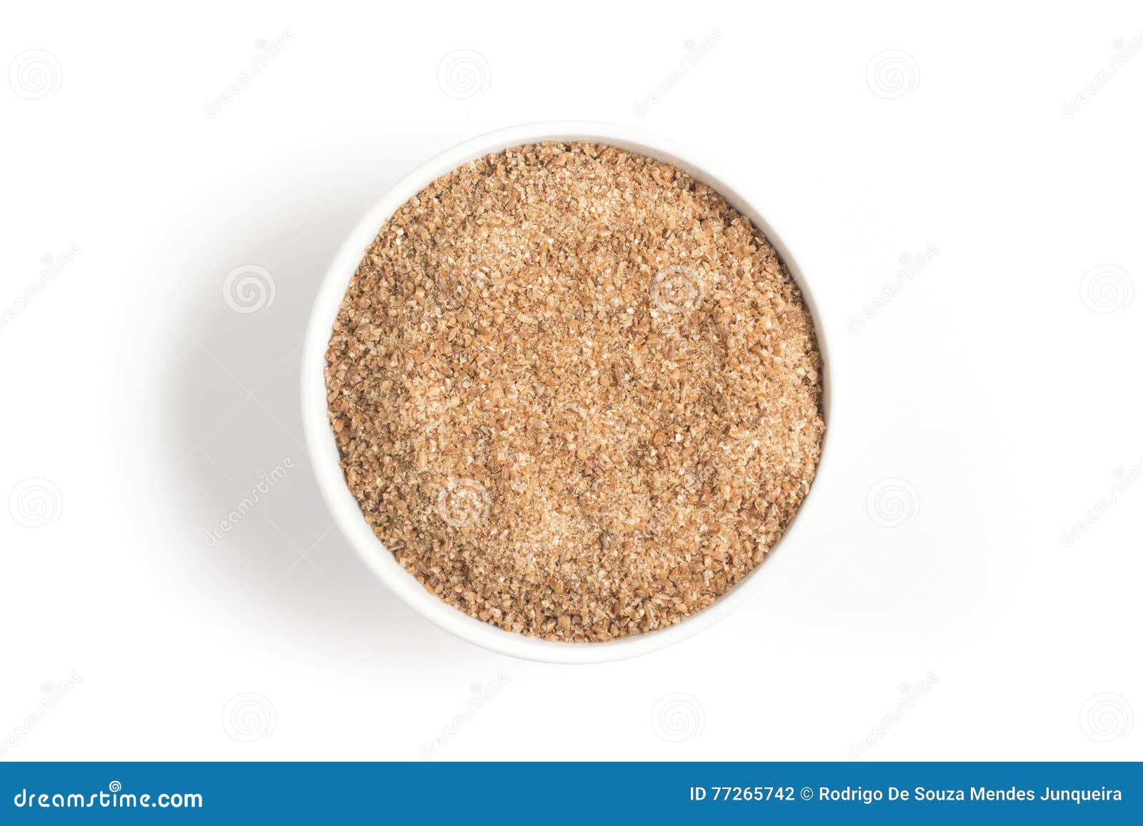 ground wheat into a bowl. trigo para quibe. kibbeh