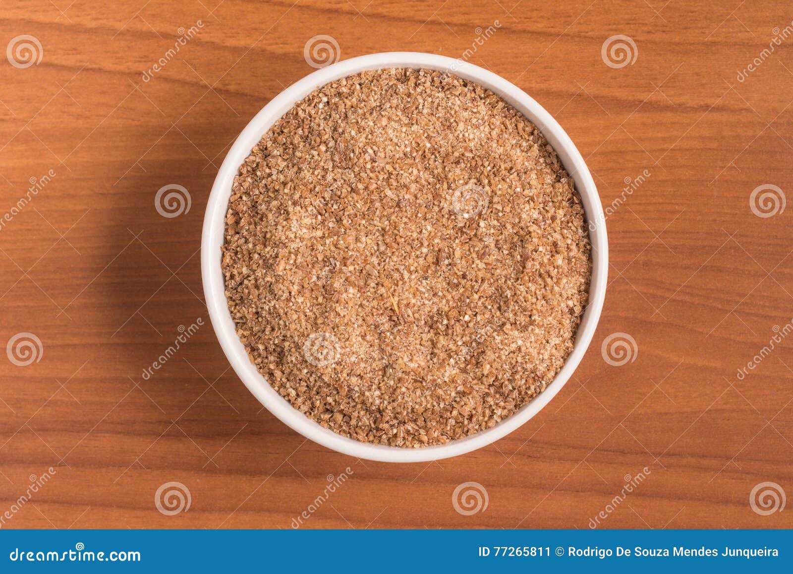 ground wheat into a bowl. trigo para quibe. kibbeh