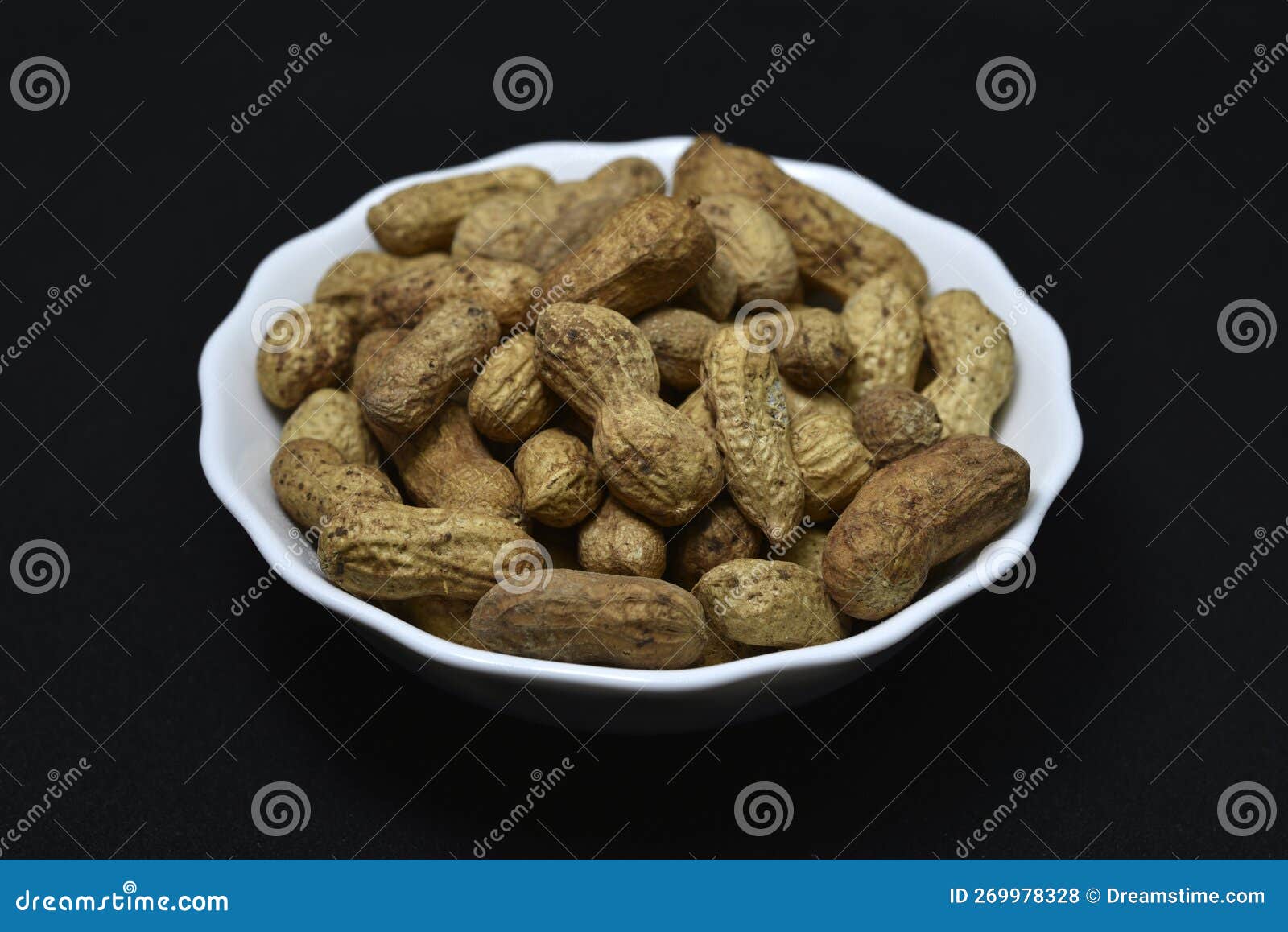 Groundnut. Unpeeled Peanuts in a White Plate Stock Photo Image of