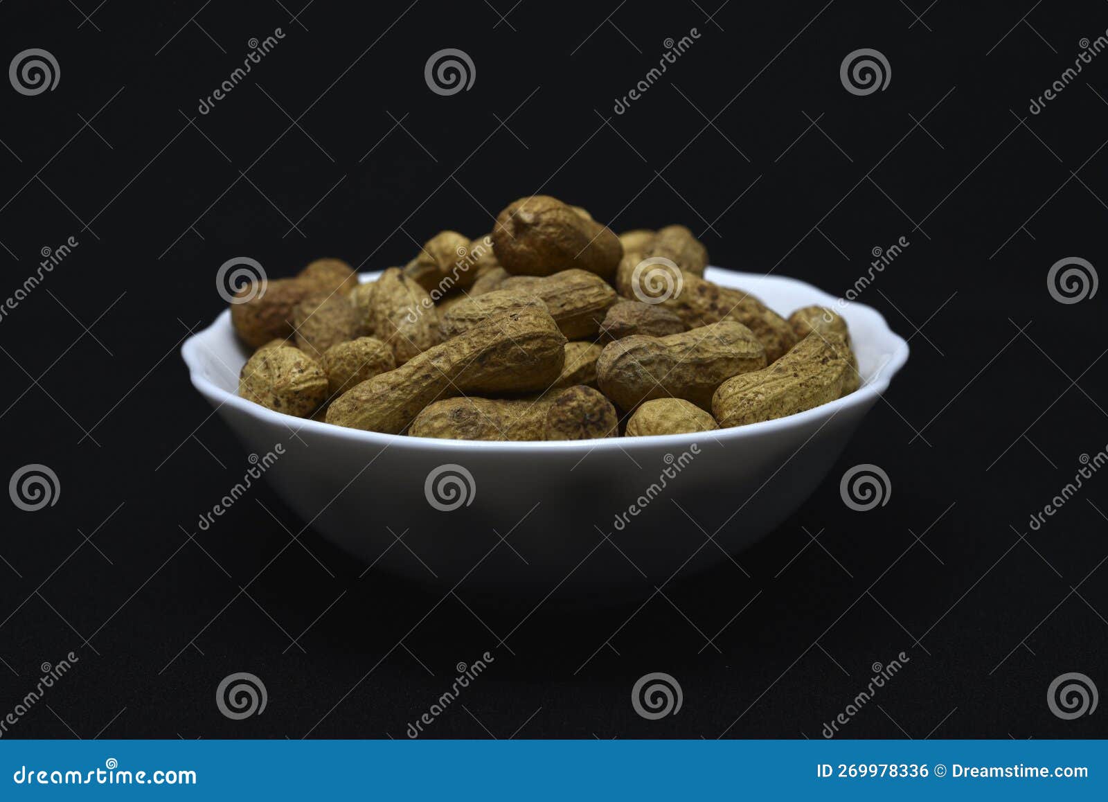 Groundnut. Unpeeled Peanuts in a White Plate Stock Photo Image of