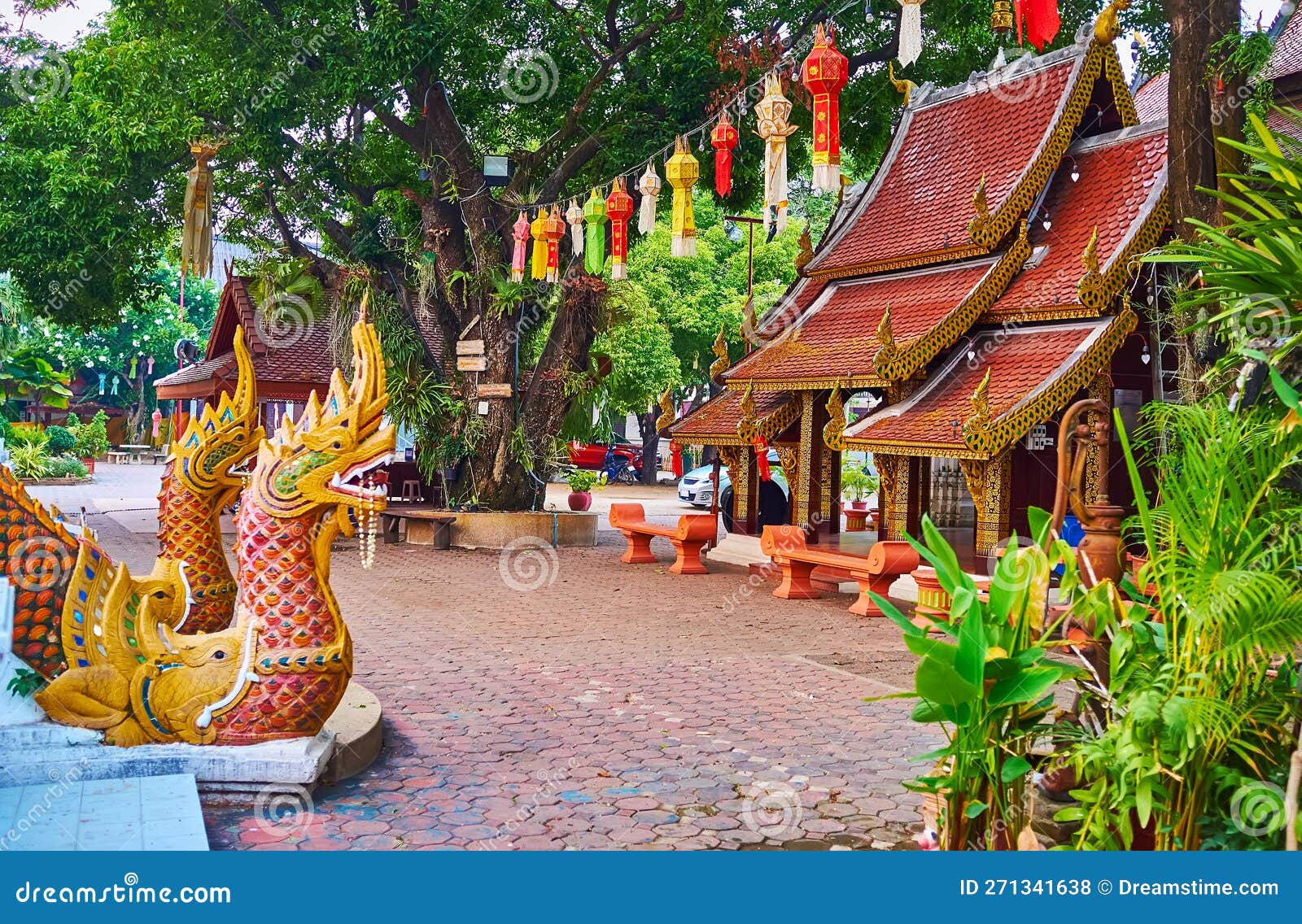 the grounds of wat ket karam, chiang mai, thailand