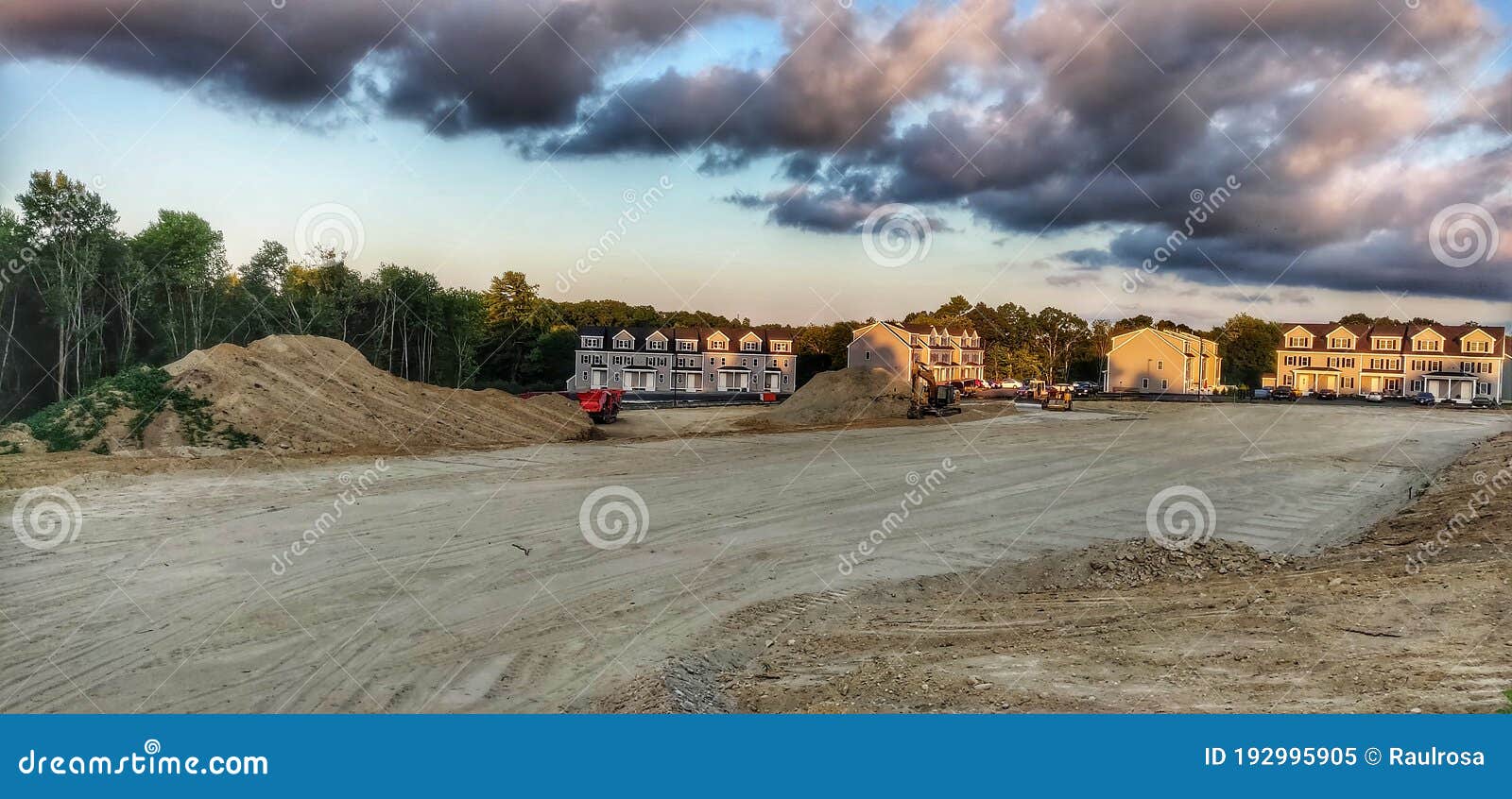 Groundwork Preparation at a Construction Site for Apartment Complex
