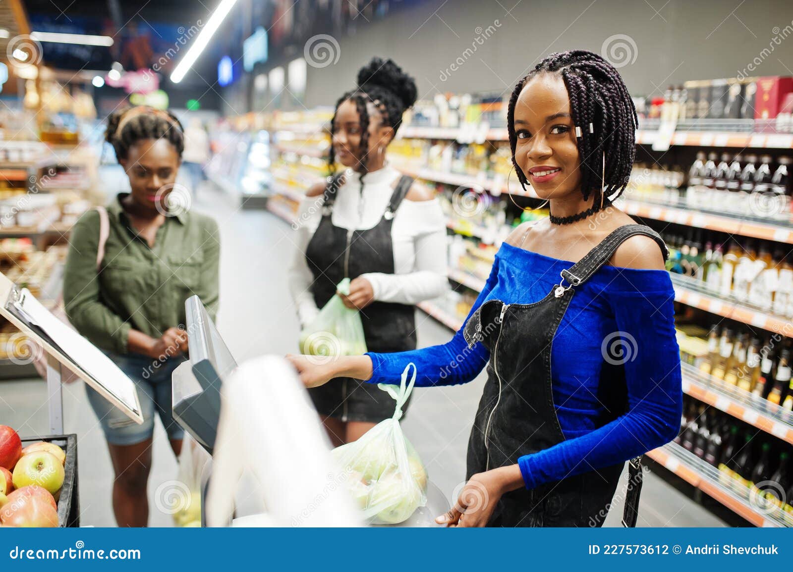 Group of African Woman in Supermarket Stock Photo - Image of group ...