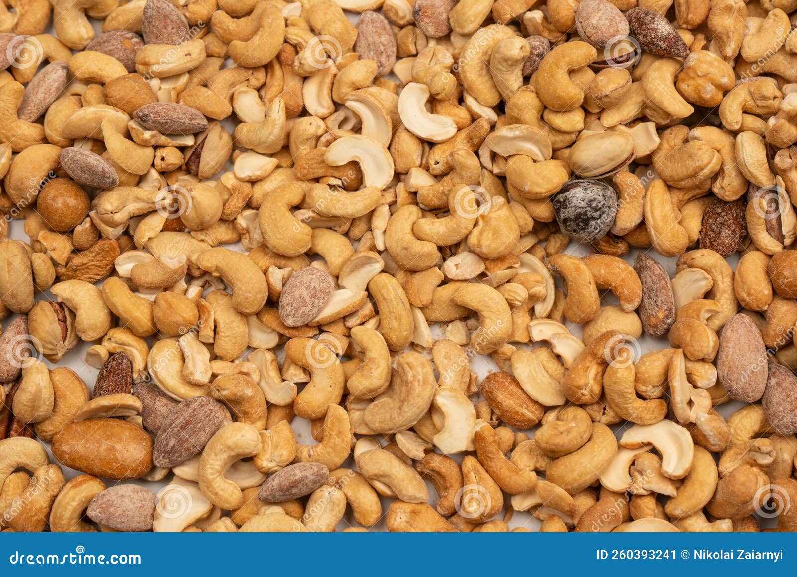 A Group of Almonds, Pistachios, Walnuts, Macadamia, Cashews Stock Image