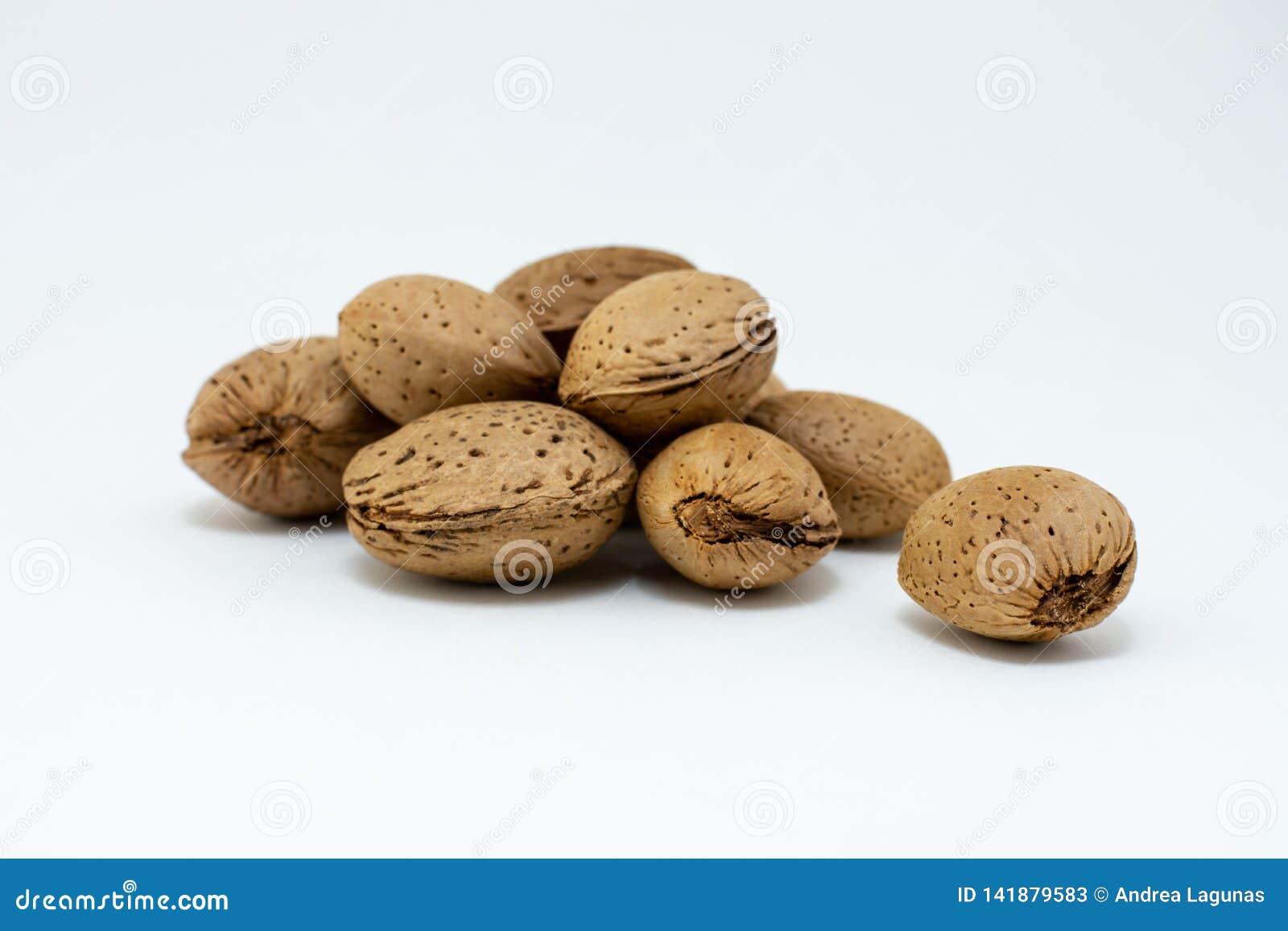 Group Of Almonds With Shell Isolated On White Background Stock Image
