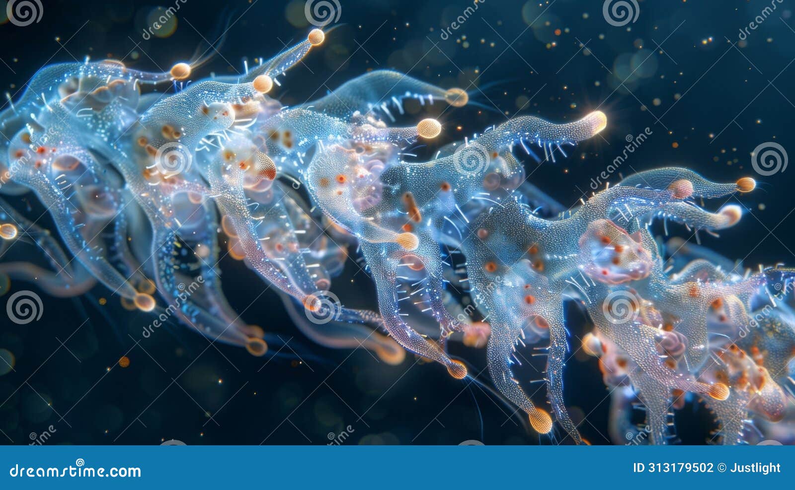 a group of amoeboid protozoa with large bloblike bodies and long branching pseudopods. they appear almost bubbly and