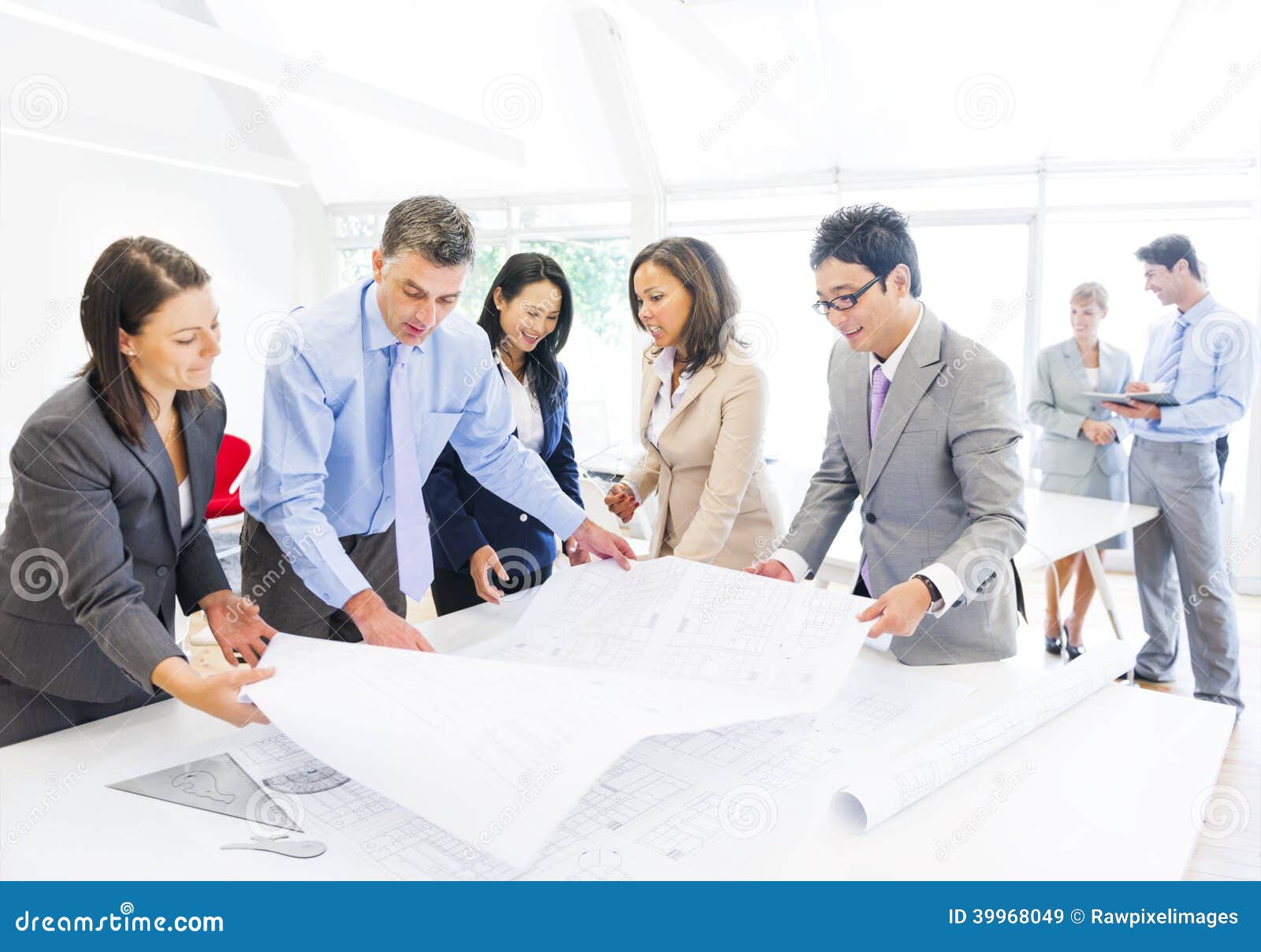Group of Architects Planning on a New Project Stock Image Image of