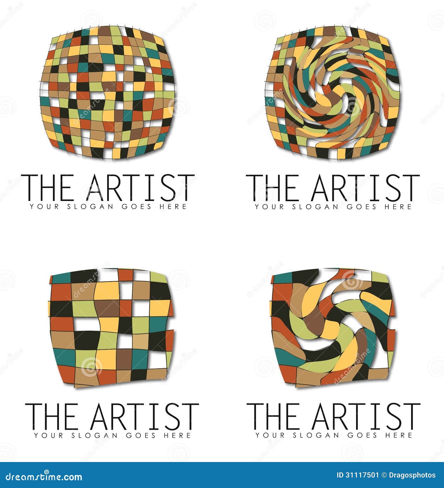 Group of Art Business Logo Designs Stock Illustration - Illustration of
