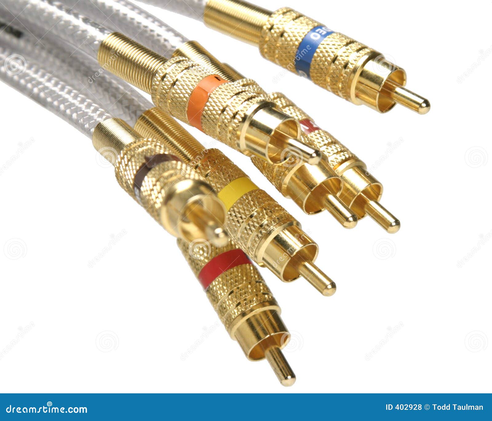 Group of Audio/Video Cables Stock Photo Image of video, gold 402928