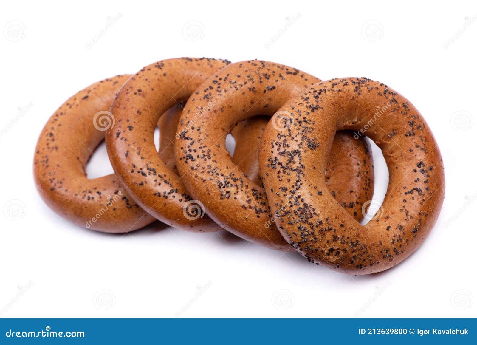 Group of Bagels with Poppy Seeds Stock Photo Image of delicious