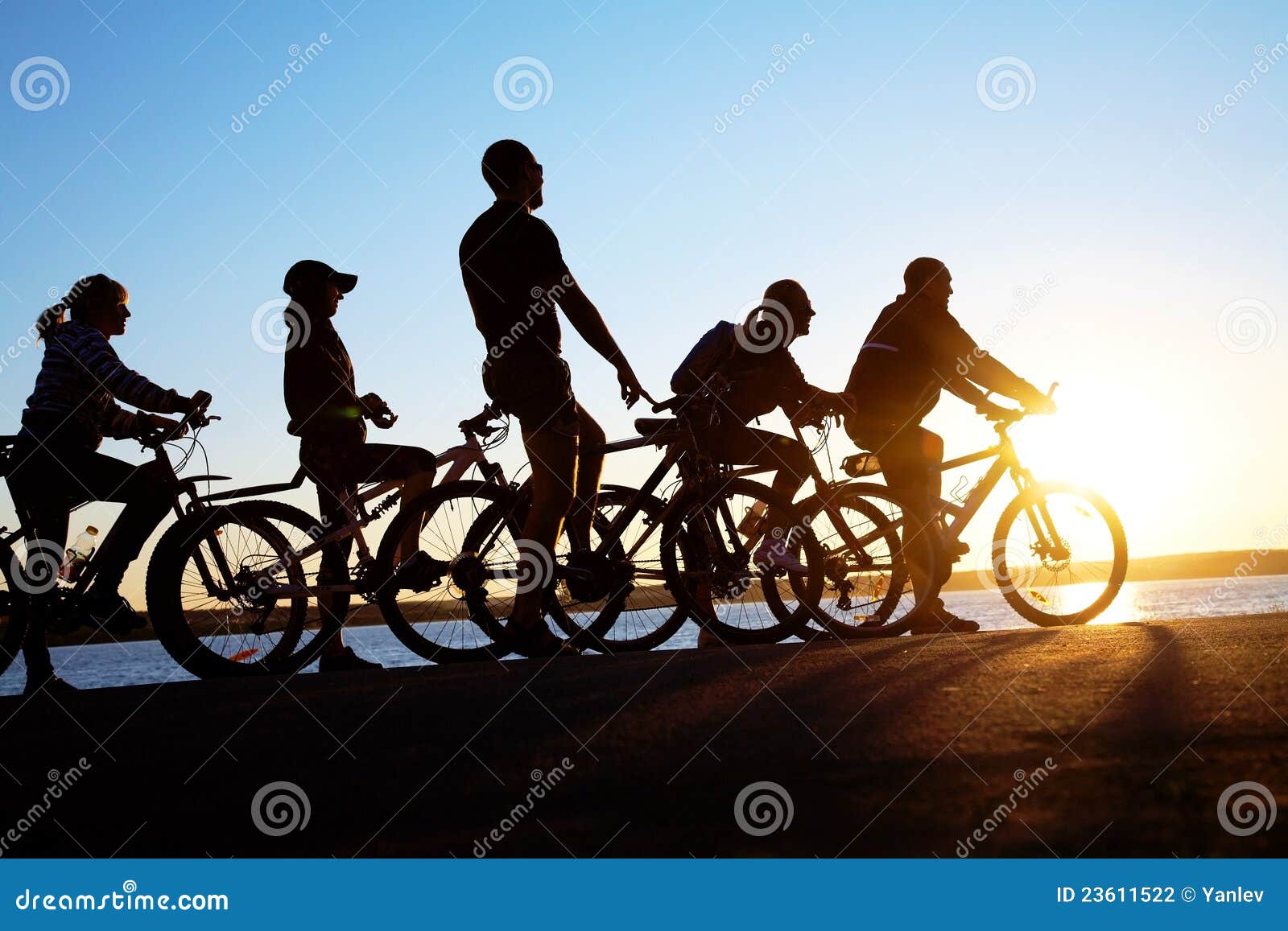 group of bicycles