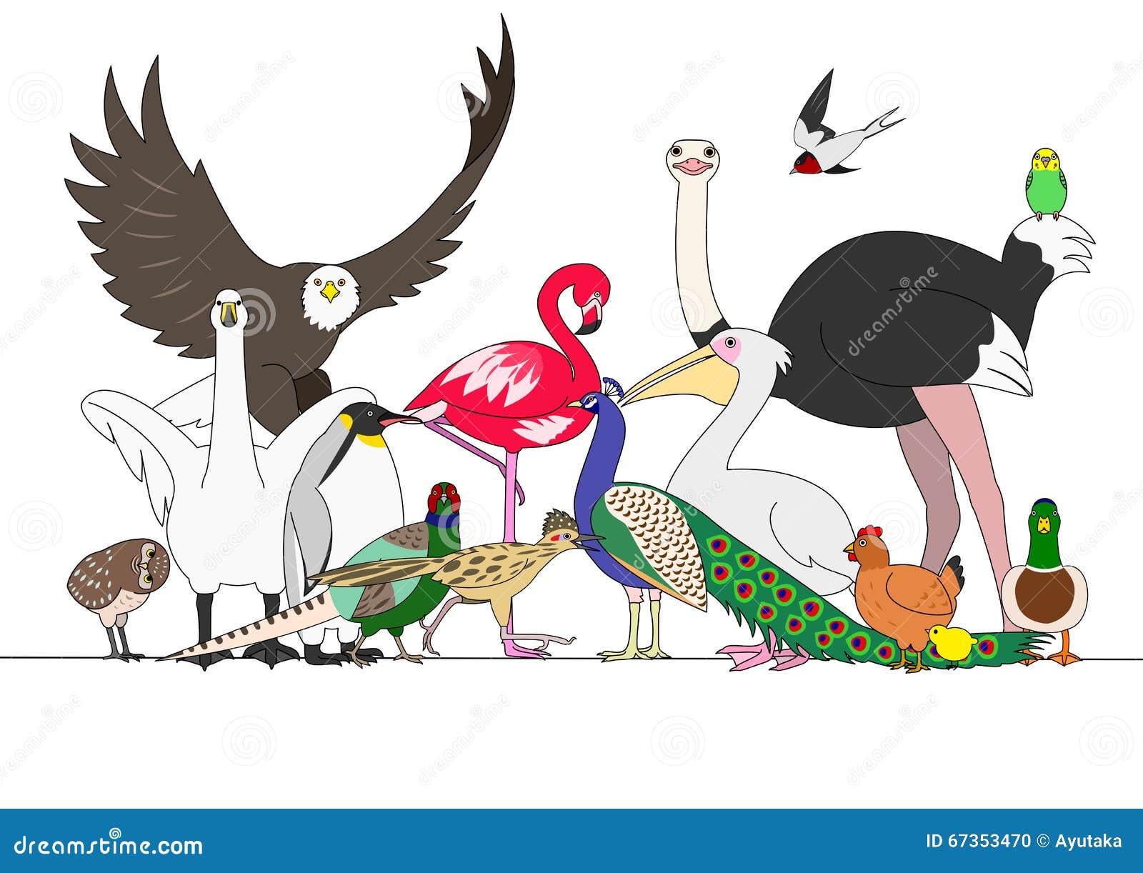 Group of birds stock vector. Illustration of animals 67353470