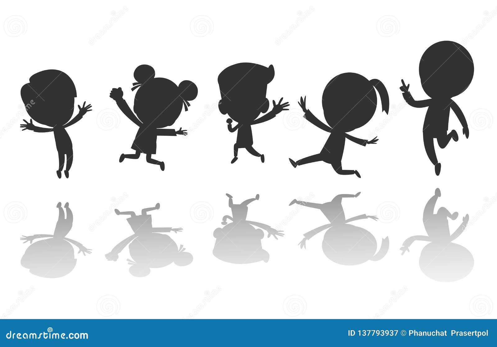 Kids jumping. Silhouettes of kids. Children party. Kids camp sport  illustration. Jump kids on white background. Stock Vector by  ©sofiartmedia.gmail.com 119360712