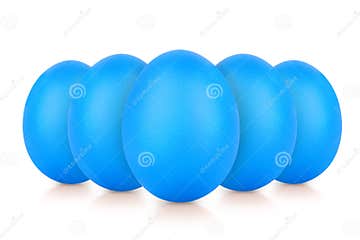 Group of Blue Eggs Isolated on White Stock Image - Image of holiday ...