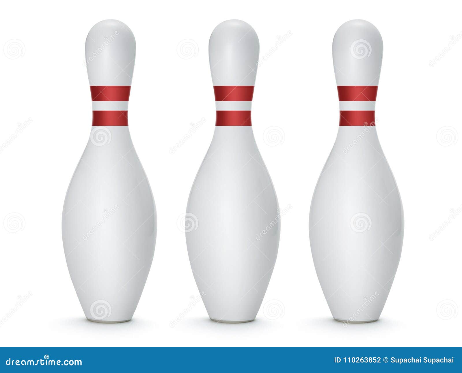 Group Of Bowling Pins On White Background Stock Illustration