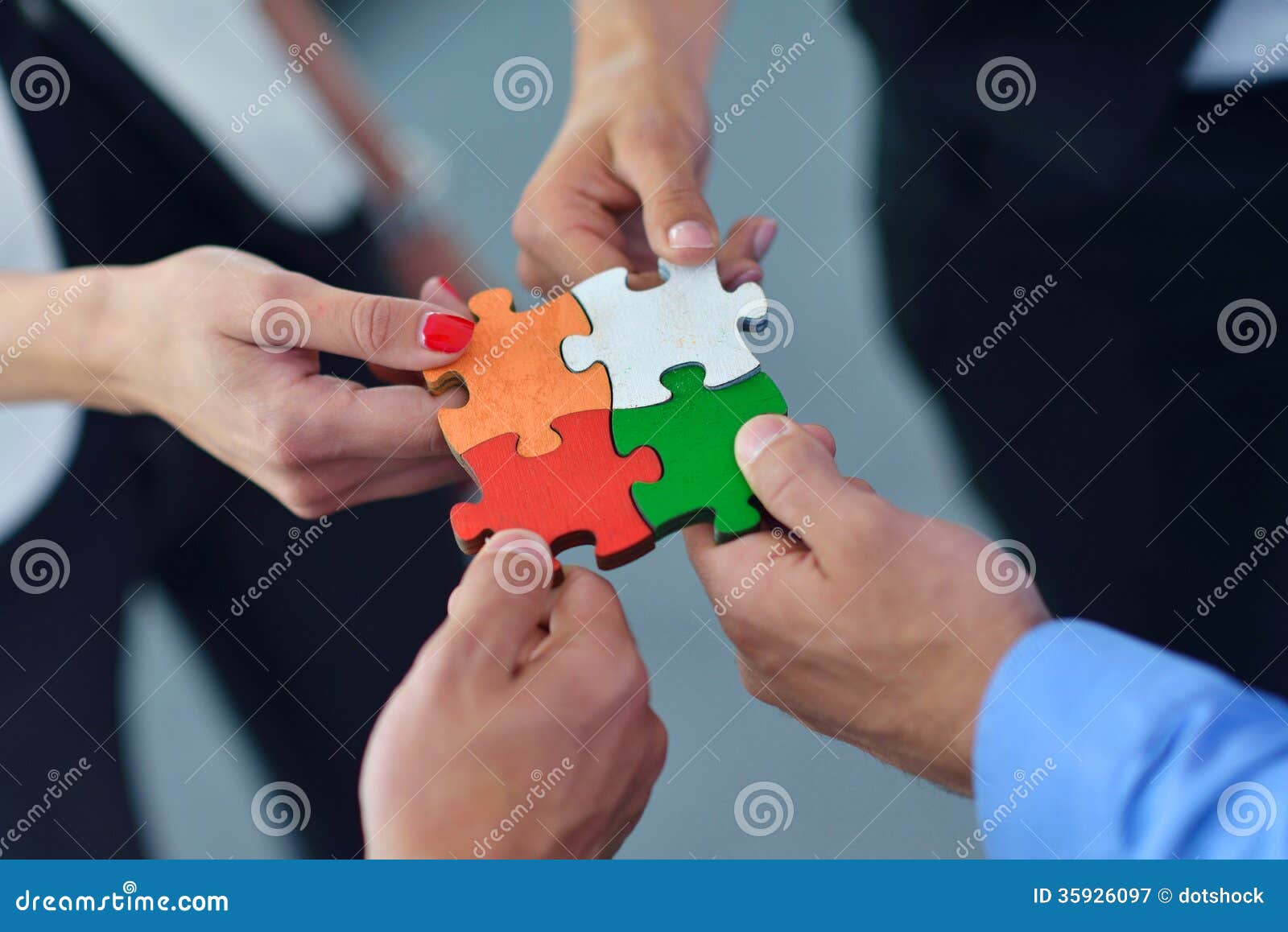 Group of Business People Assembling Jigsaw Puzzle Stock Image Image