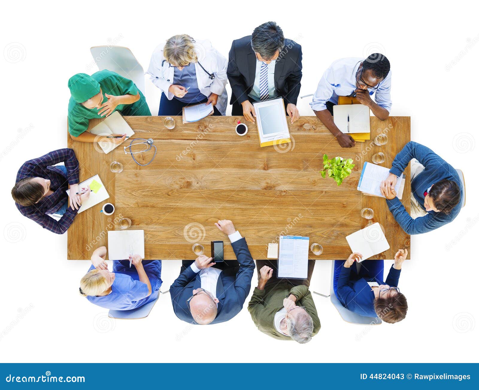 group of business people and doctors in a meeting