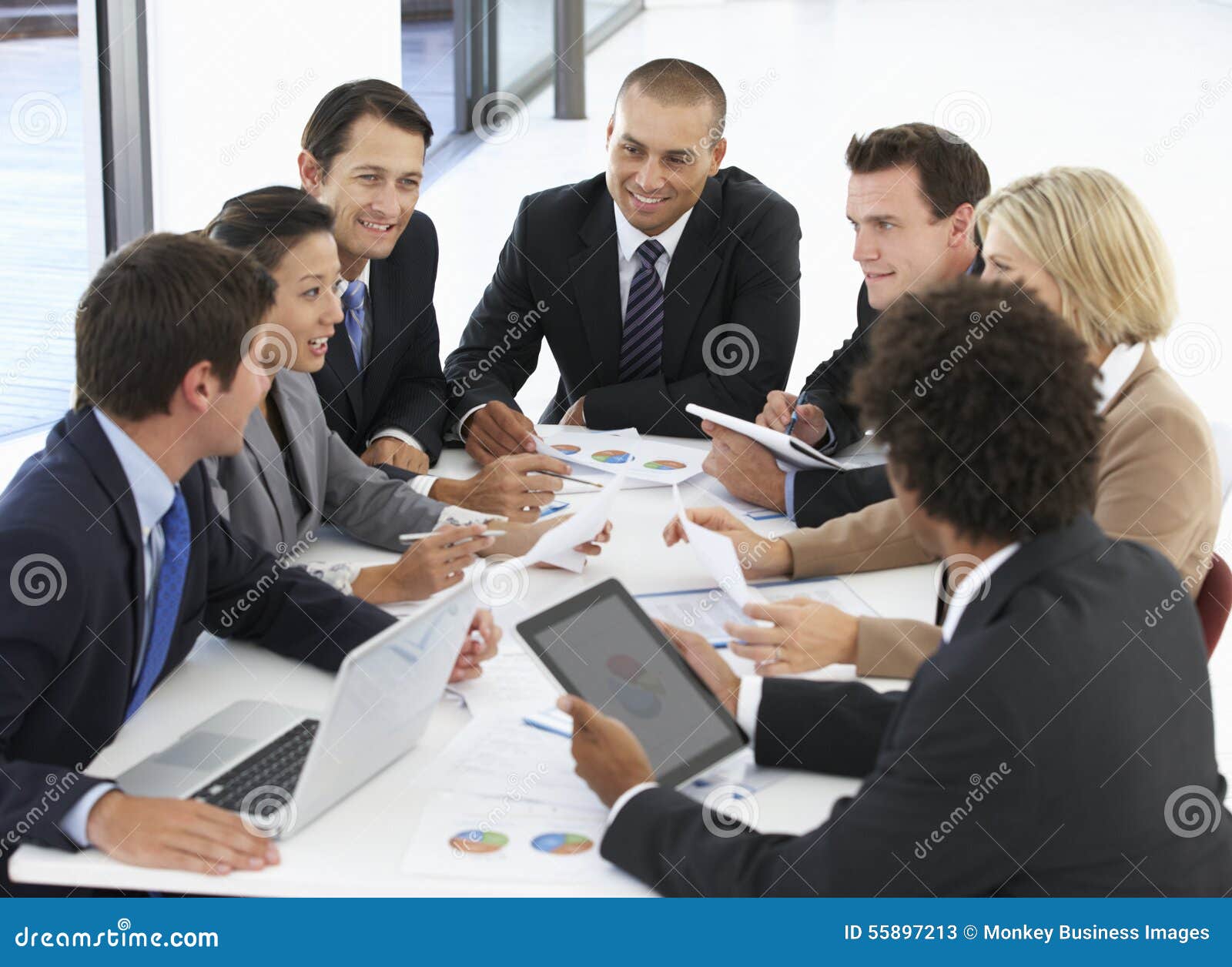 Group of Business People Having Meeting in Office Stock Image - Image of  digital, chinese: 55897213