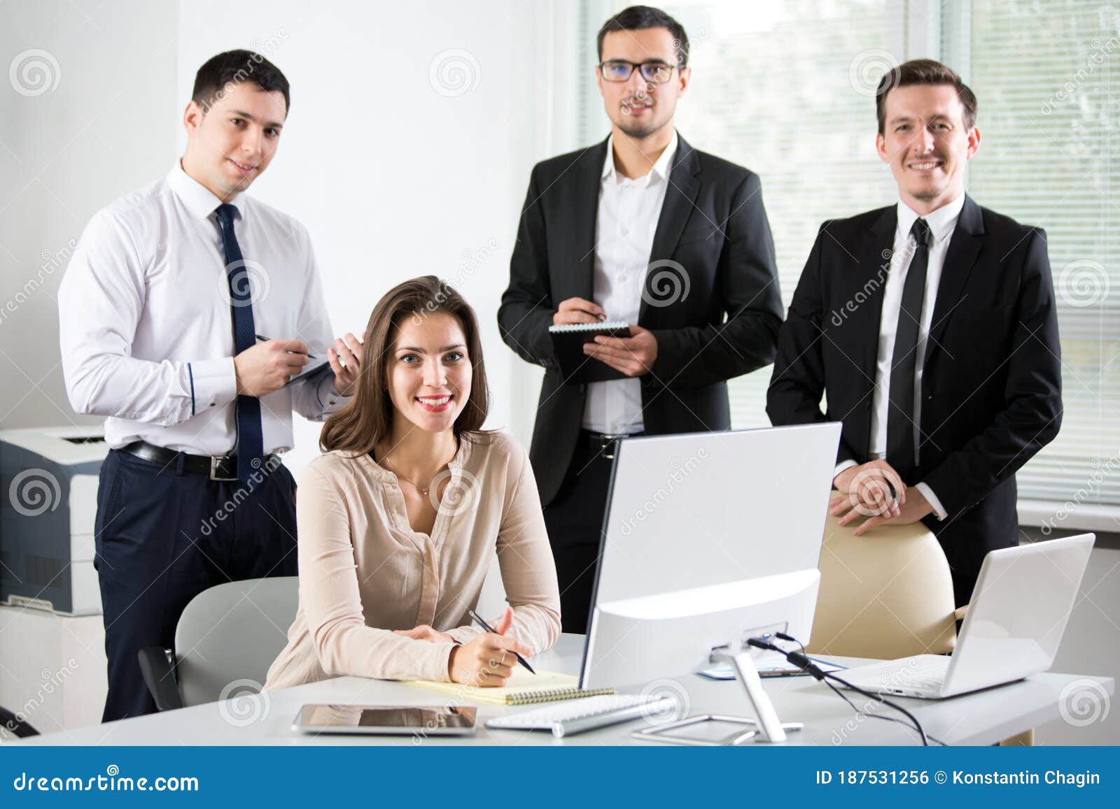 Group of Business People at a Meeting in the Office Stock Photo - Image of  office, chatting: 187531256