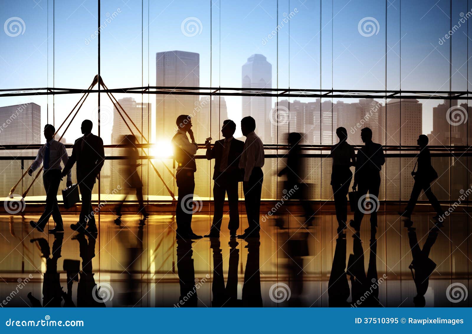 group of business people in office building