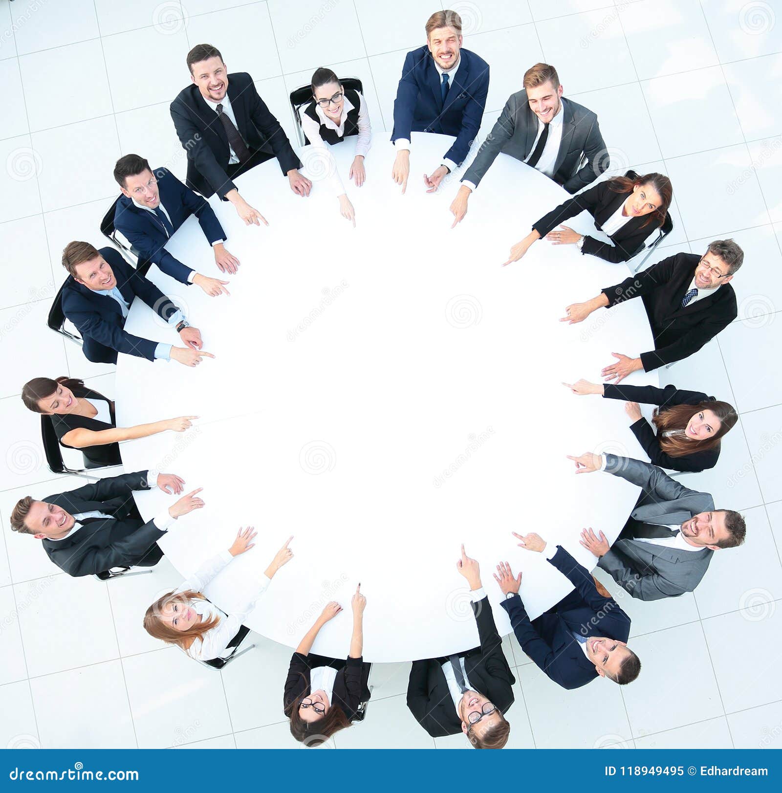 Group Of Business People Sitting At The Round Table The Business Concept Stock Image Image Of Partners