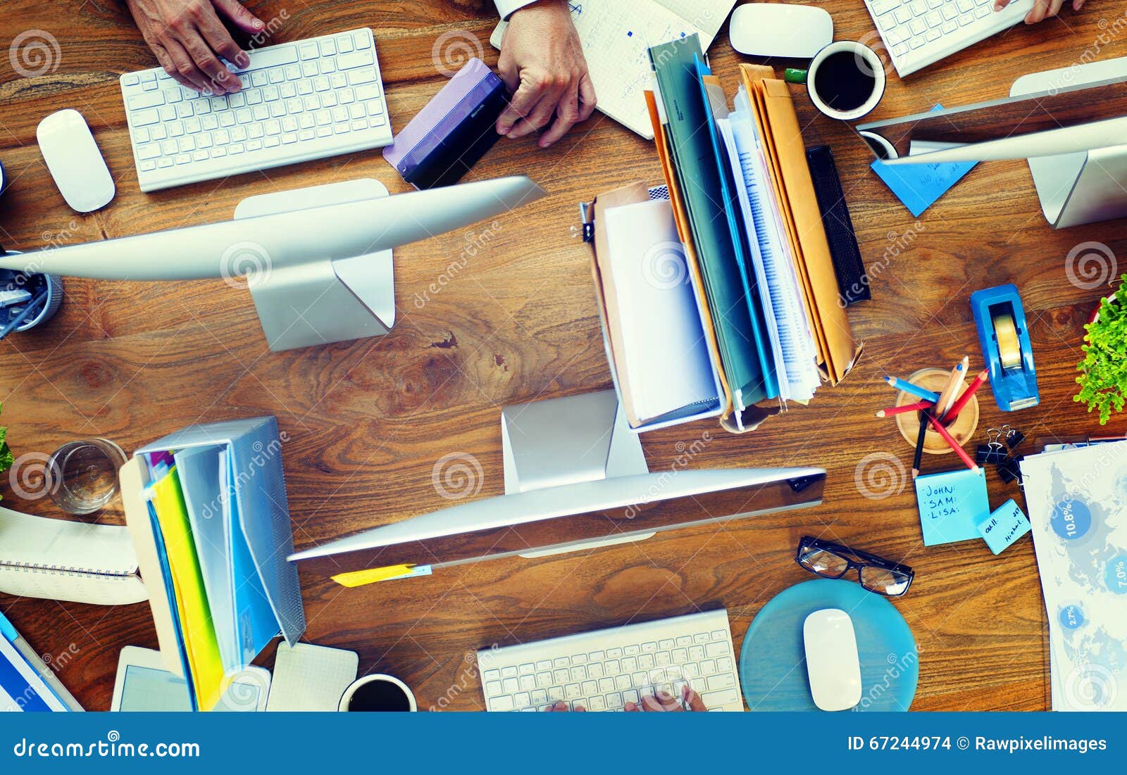 Group of Business People Working Office Desk COncept Stock Photo