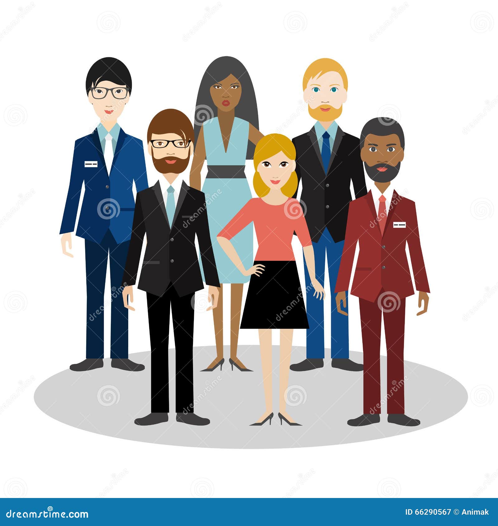 group of bussiness people. cartoon avatar.