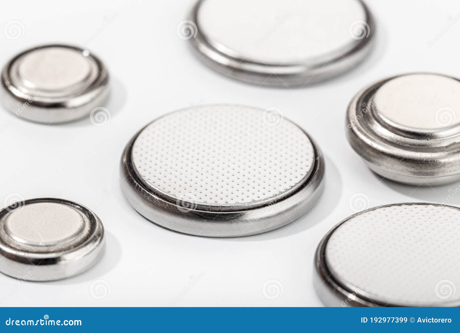 group of button cell battery or coin cell