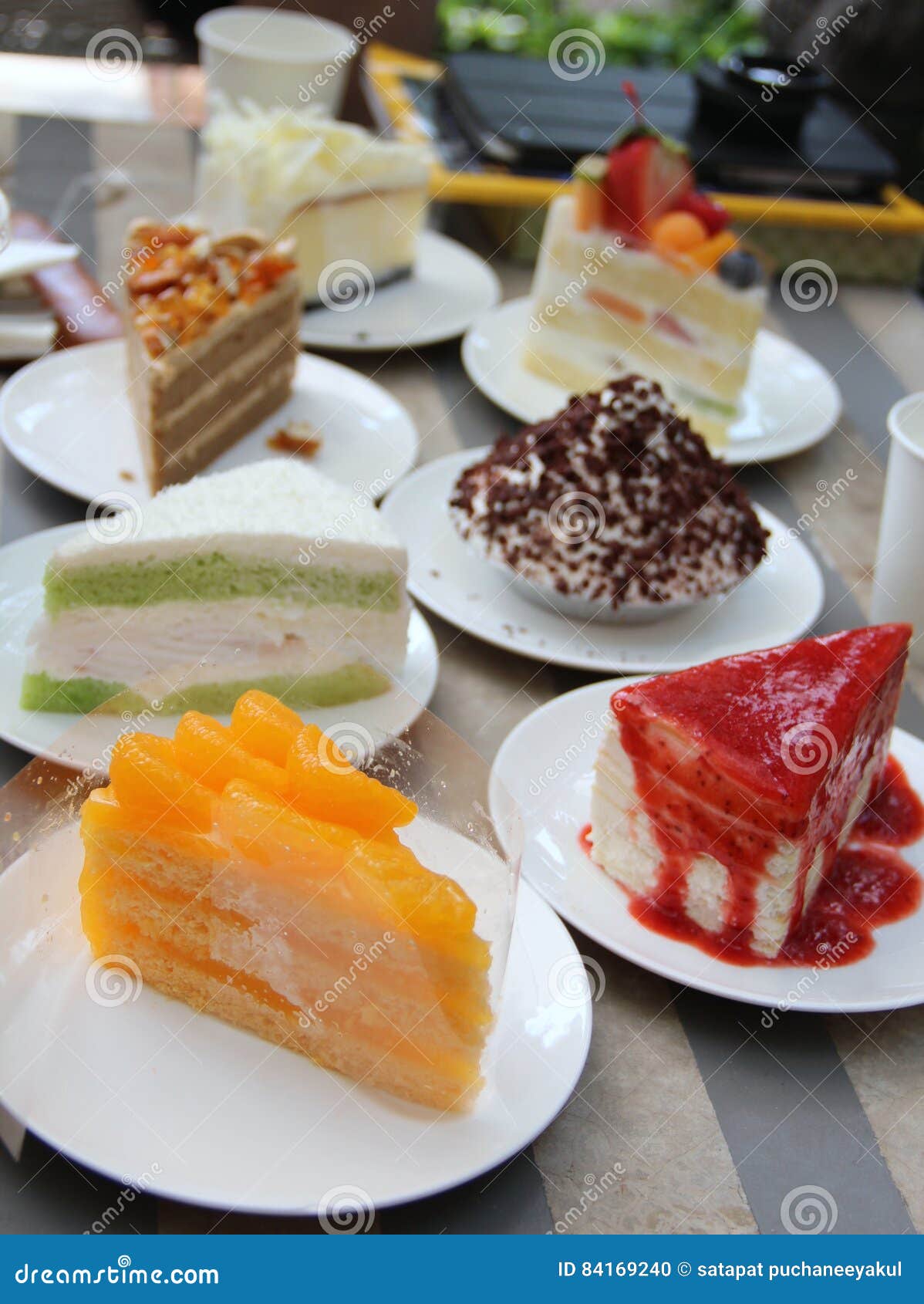 A Group of Cake for Tea Time Stock Photo Image of dessert, sweet