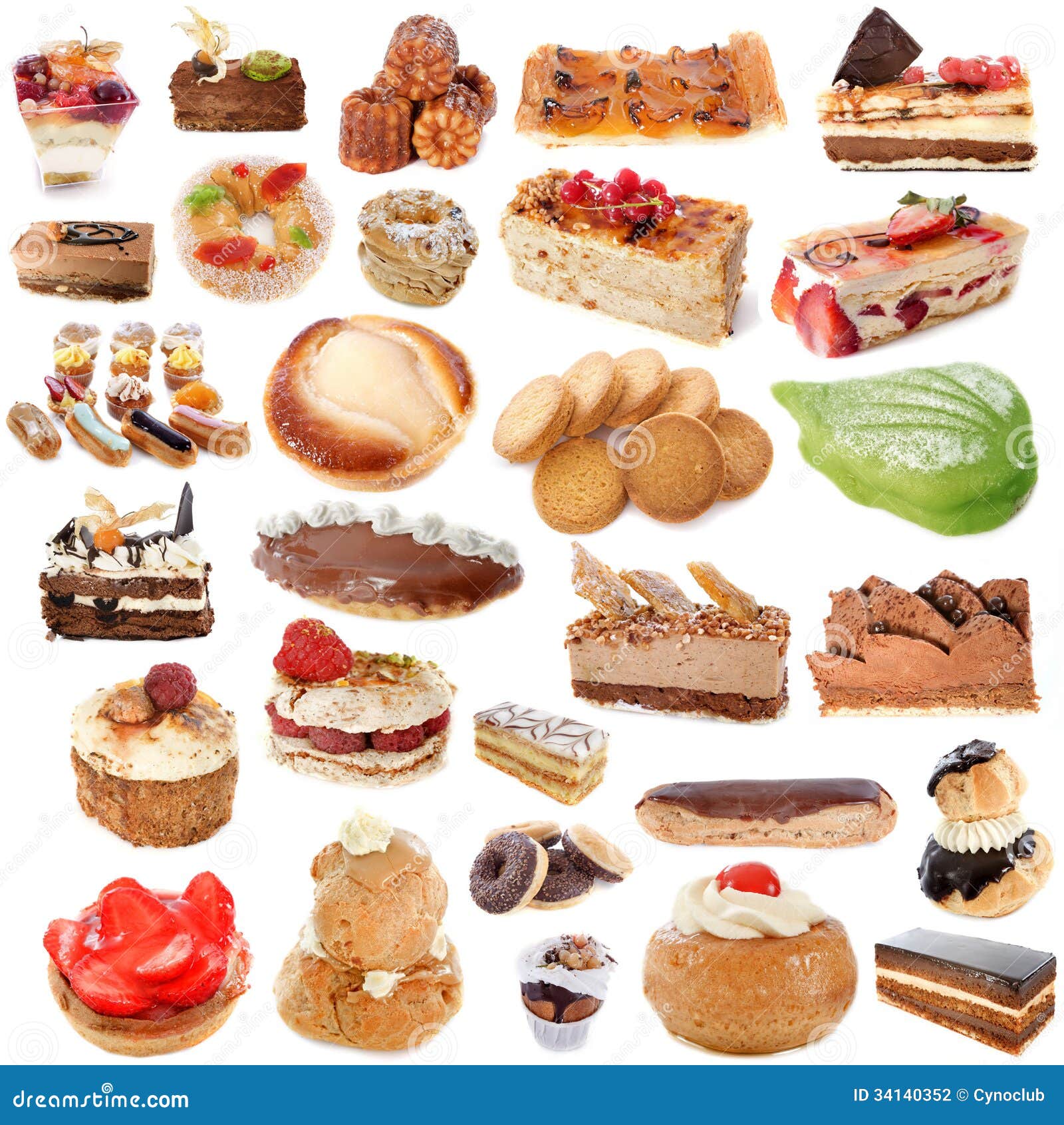 Group of cakes stock photo. Image of almond, cakes, food 34140352