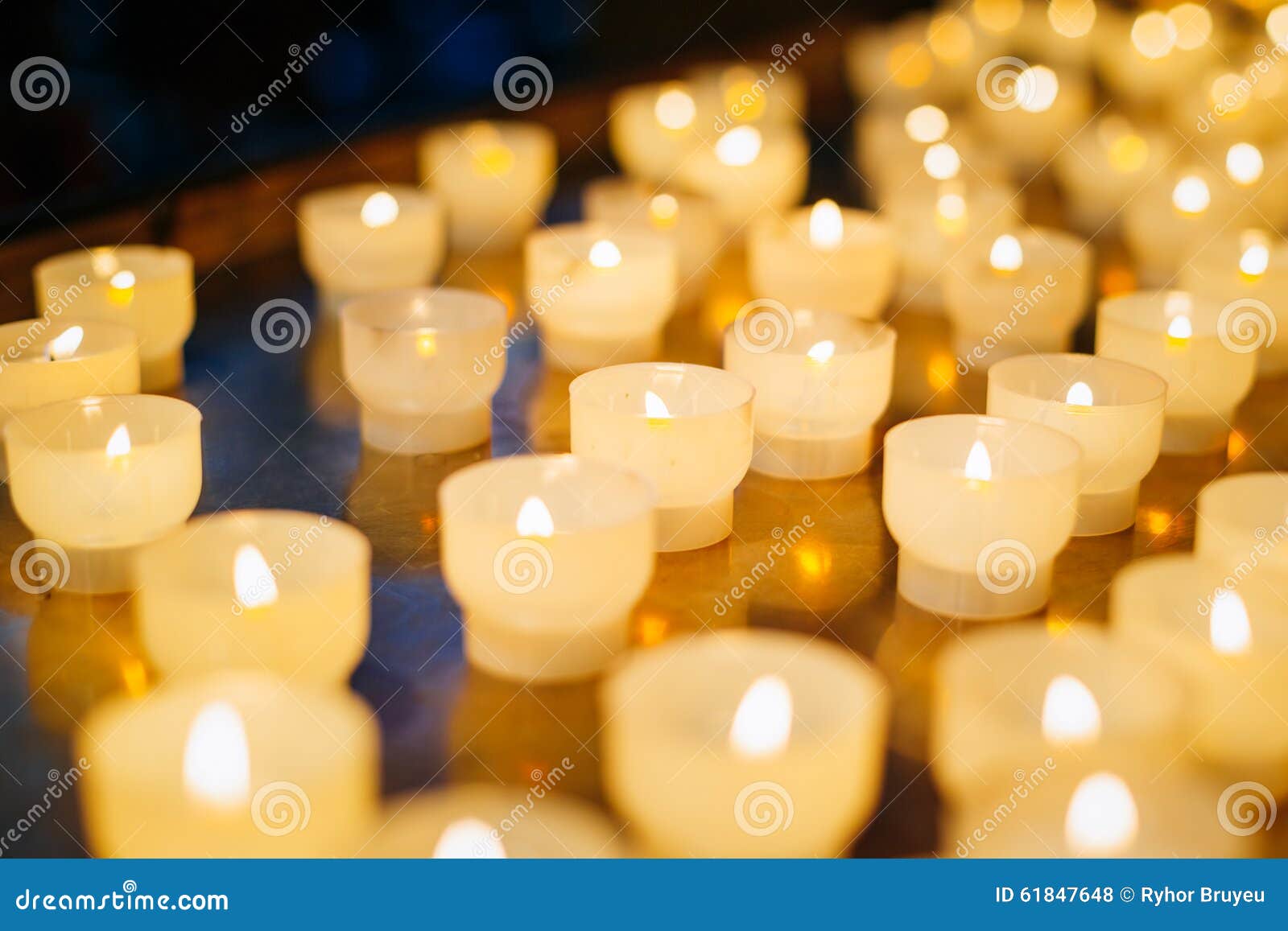 Group of Candles in Church. Candles Light Stock Photo Image of flame
