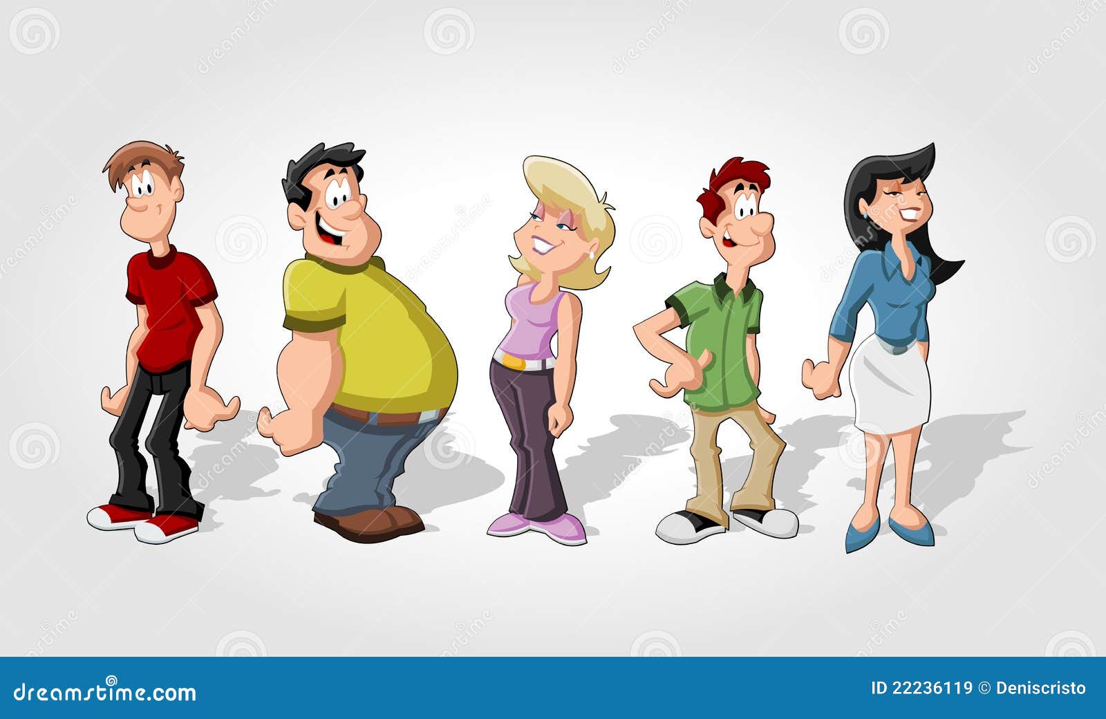 Group of cartoon people stock vector. Illustration of profession - 22236119