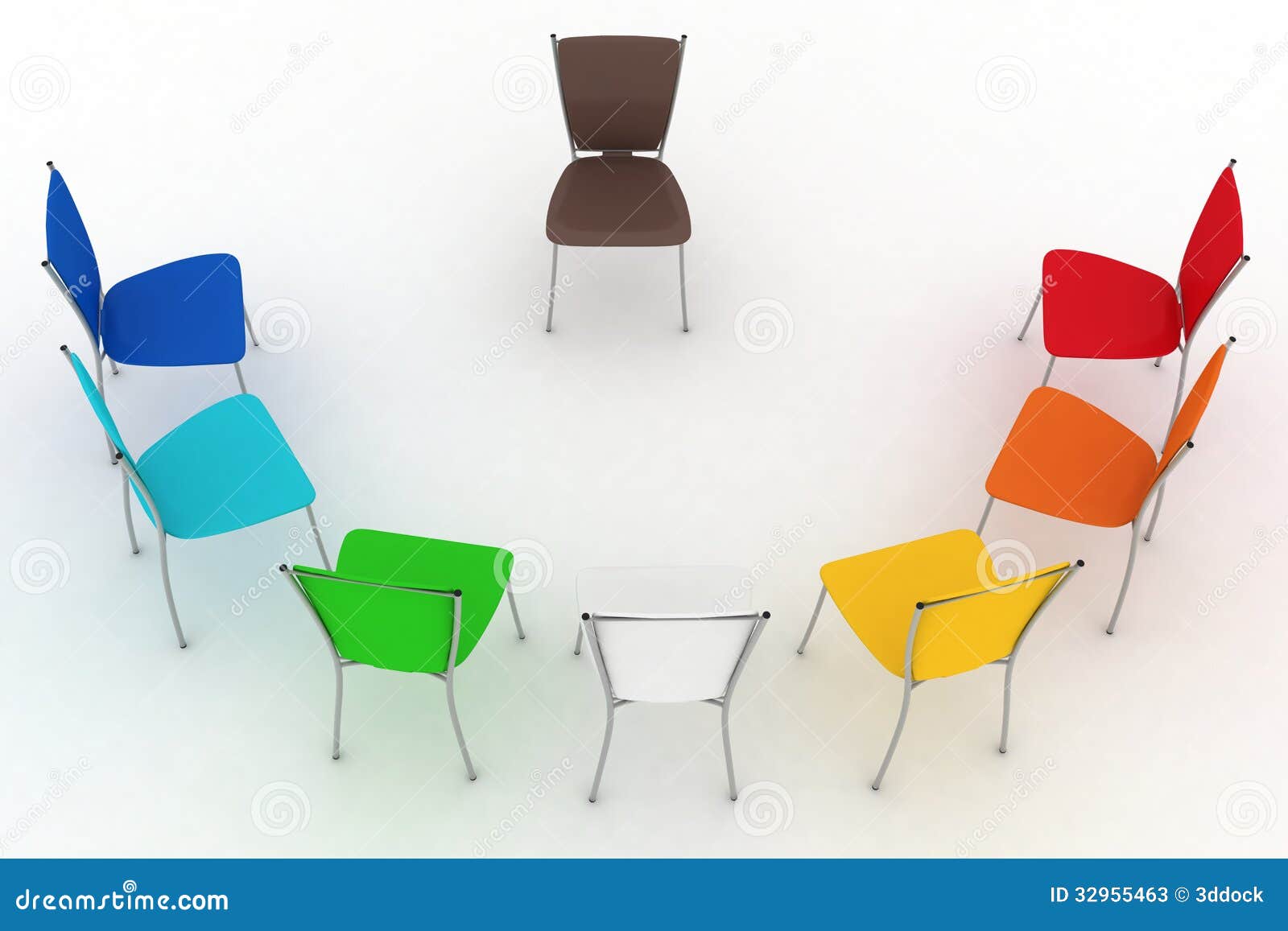 Group of Chairs Costs a Half-round Stock Illustration - Illustration of ...