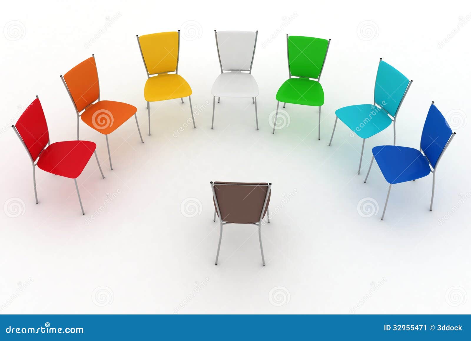 Group of Chairs Costs a Half-round Stock Illustration - Illustration of ...