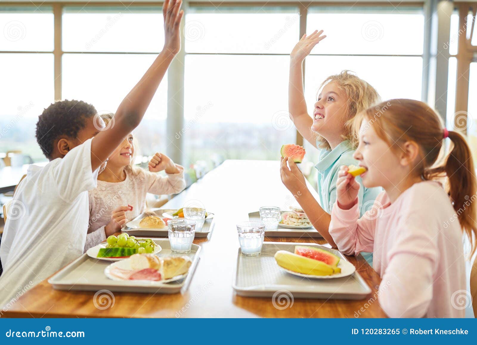 Group of Children in the Canteen at Lunch Stock Image - Image of girl,  child: 120283265