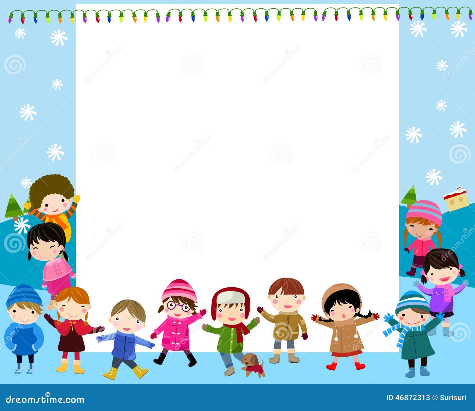 Download Group Of Children And Frame Stock Vector - Illustration of ...