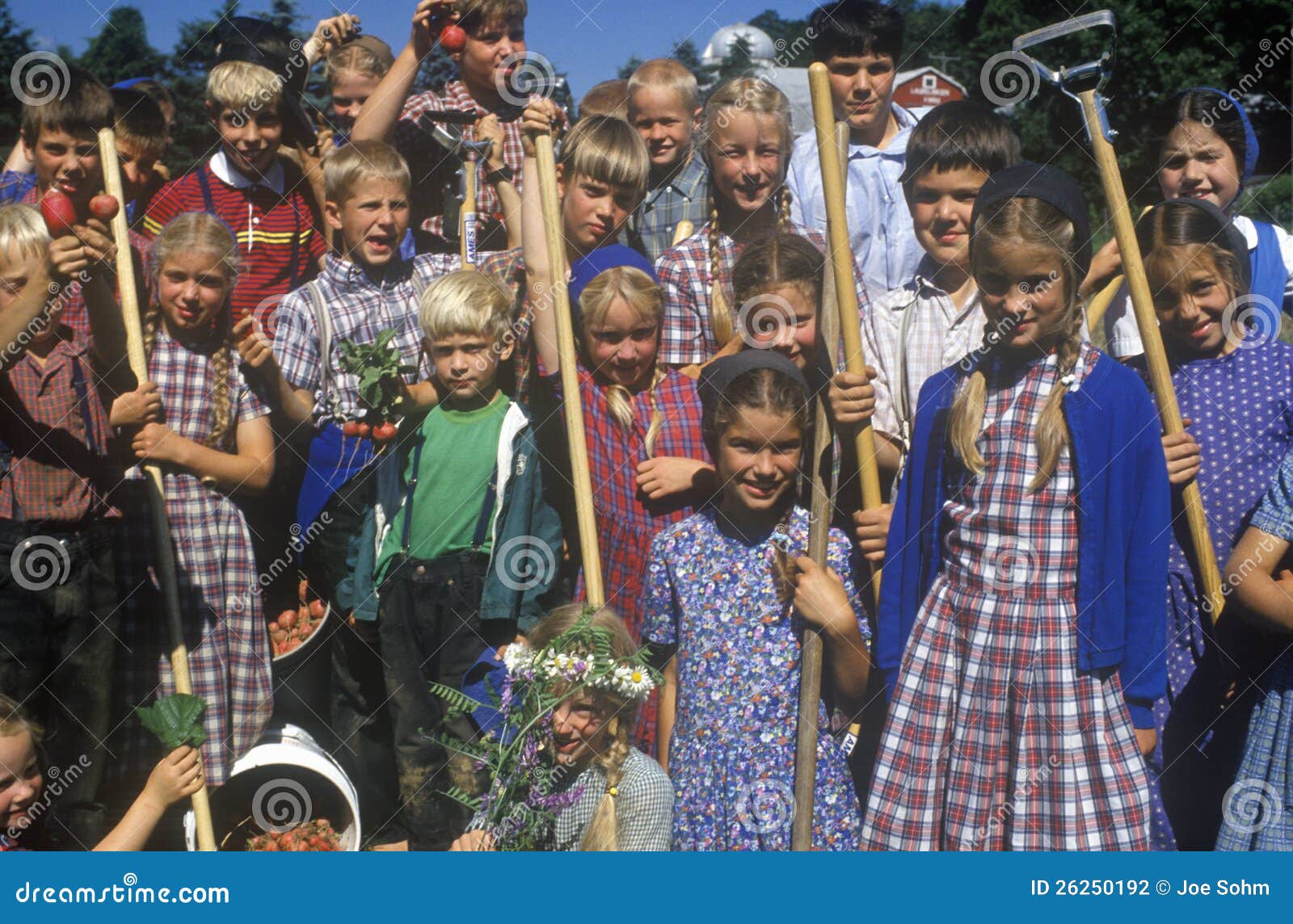 Group Of Children At Hutterian Brethren Church Editorial Photography