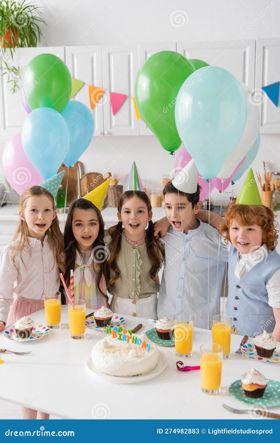 Group of Children Singing Happy Birthday Stock Image - Image of ...