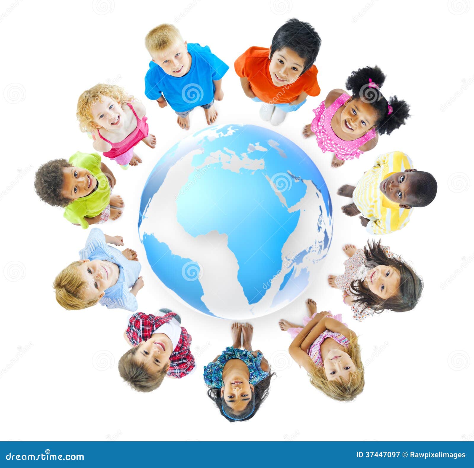 Group Of Children Standing Around World Map Royalty-Free Stock ...