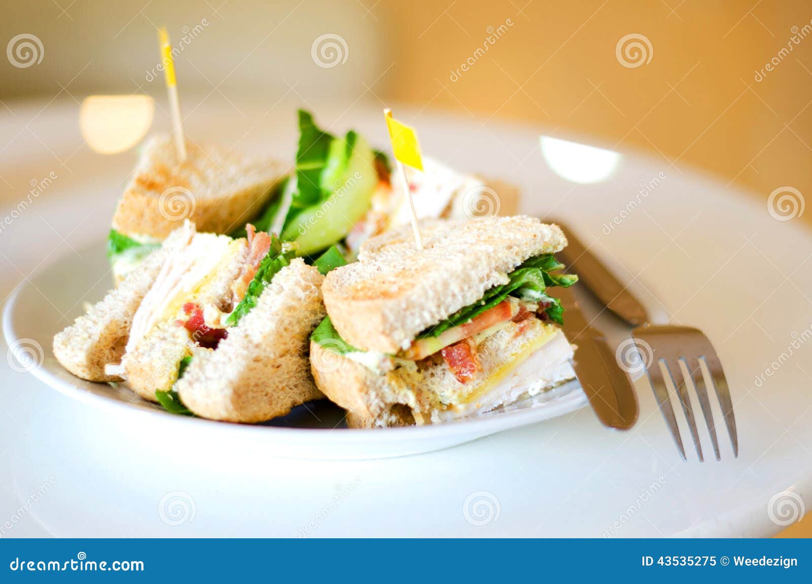 Group of club sandwiches stock image. Image of mayonnaise 43535275