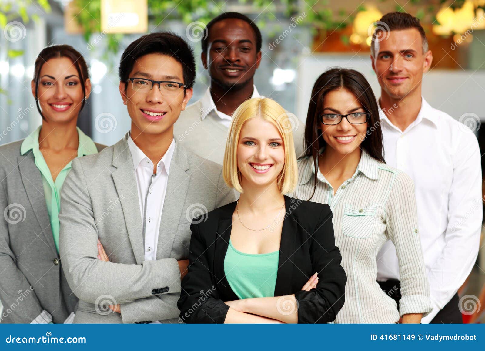  Group  Of Co workers  Standing In Office Stock Image Image 