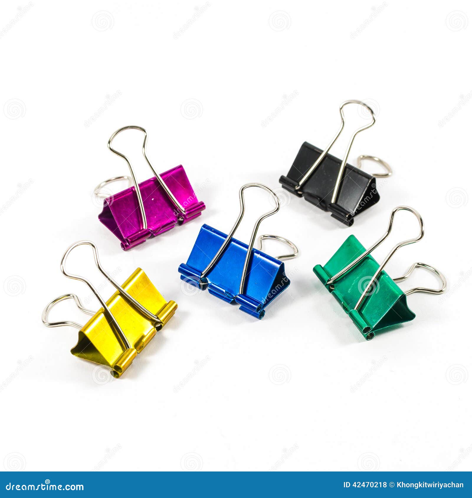 Group of Color Binder Clips Isolated Stock Photo Image of equipment