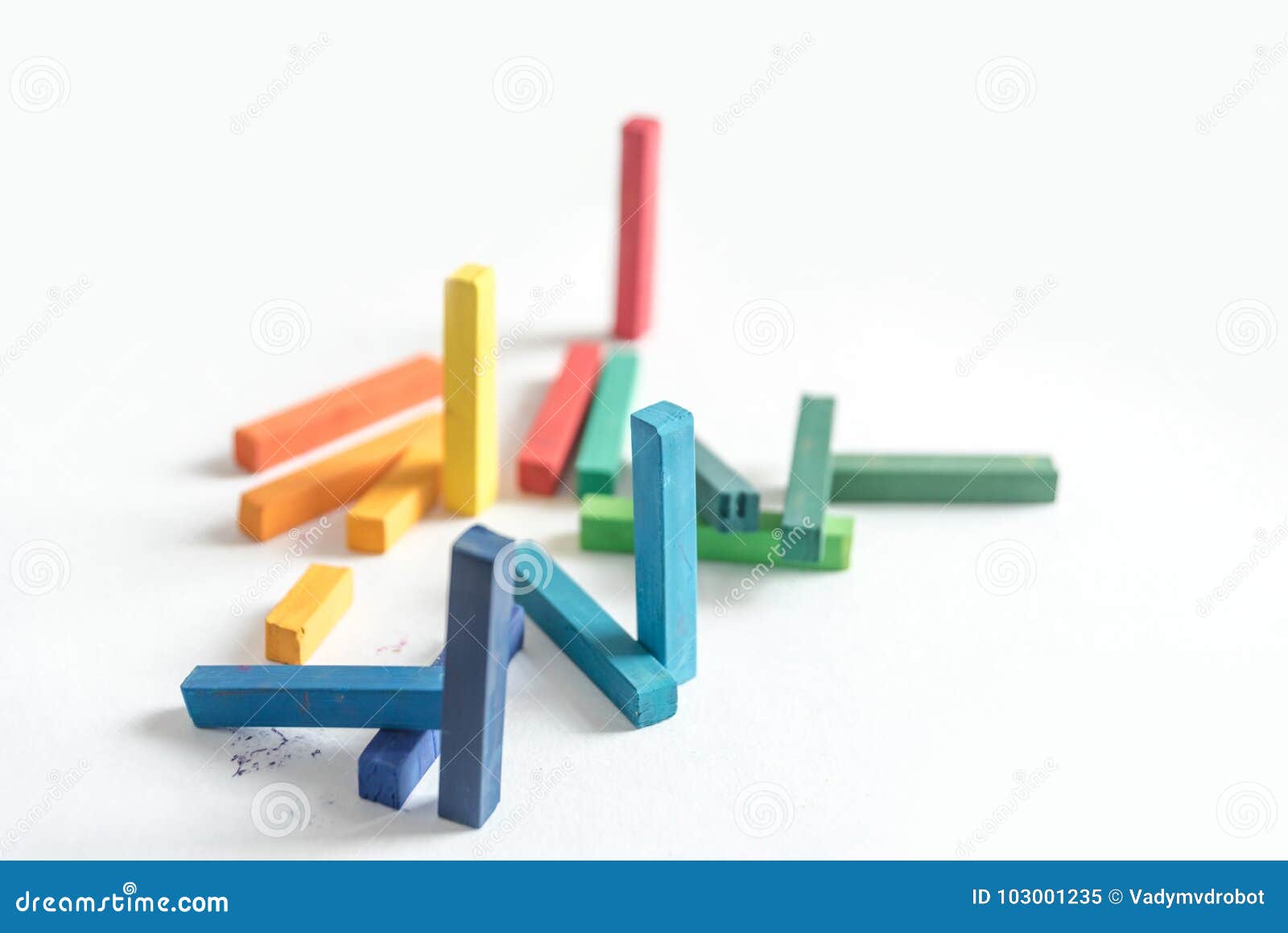 Group Colored Pastel Chalks in a Chaotic Manner Stock Image Image of