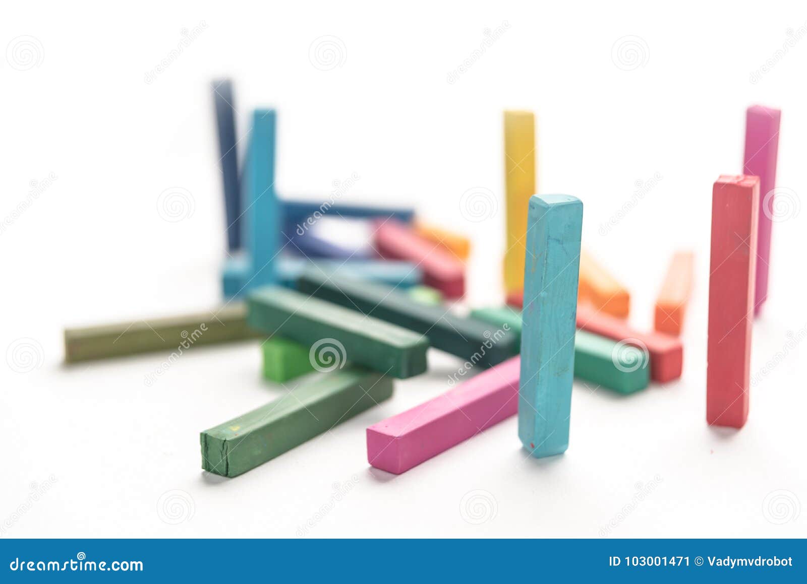 Group Colored Pastel Chalks in a Chaotic Manner with Selective F Stock